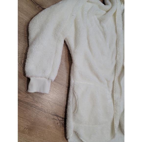 Urban Planet Open Front Hooded Sherpa Cardigan Sweater | White | Women's small - Picture 3 of 8